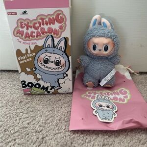 Exciting Macaron Blue Bunny Vinyl Face Plush Figure